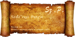 Szőnyi Petra névjegykártya